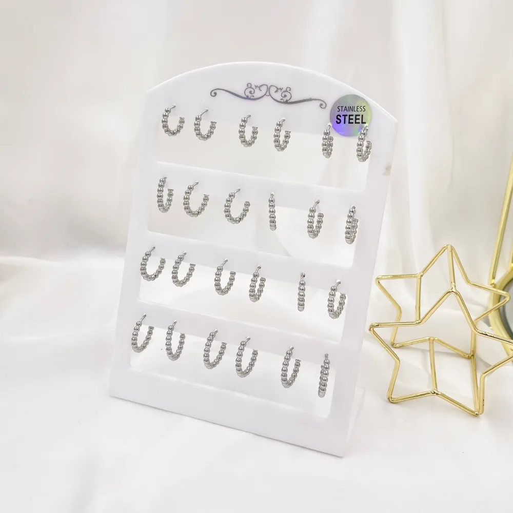 Cerchio Pallina Scalare-12paia Orecchini in Acciaio - OPA-103-AA4155E 13mm