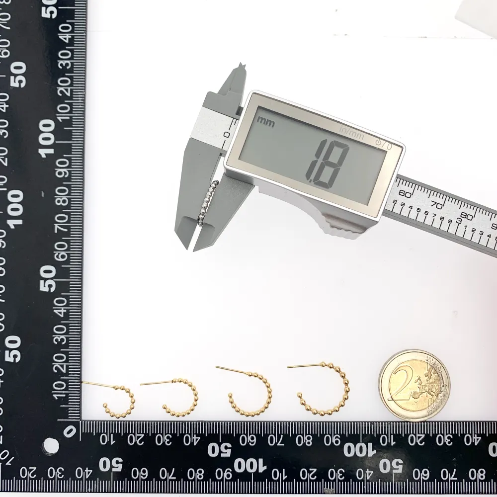 Cerchio Scalare Pallina 8-10-12-14mm-12Paia Orecchini in Acciaio - OPA-103-AA696E 8-10-12-14mm