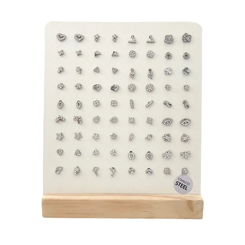 Orecchini a lobo Soggetti Mix-36 Paia Orecchini in Acciaio con - OPA-103-AA743ET