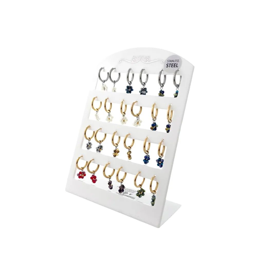 Margherita-12 Paia Orecchini in Acciaio - OPA-103-AA75Es