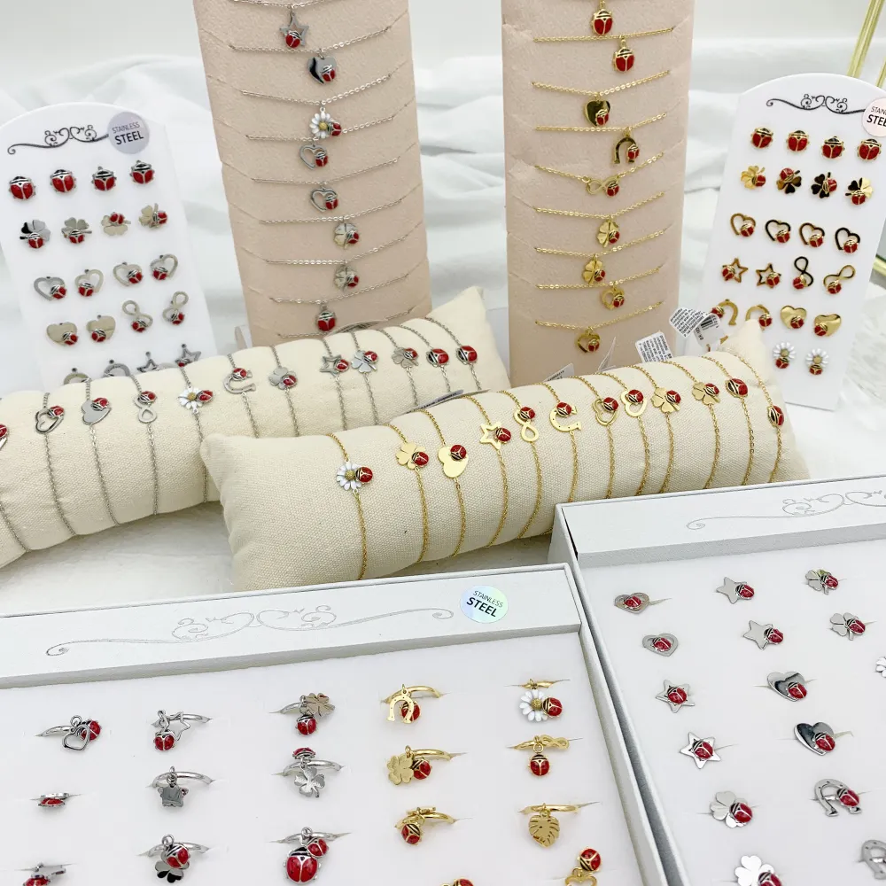 Coccinella Mix-Orecchini a Lobo in Acciaio - OPA-103-AA895E