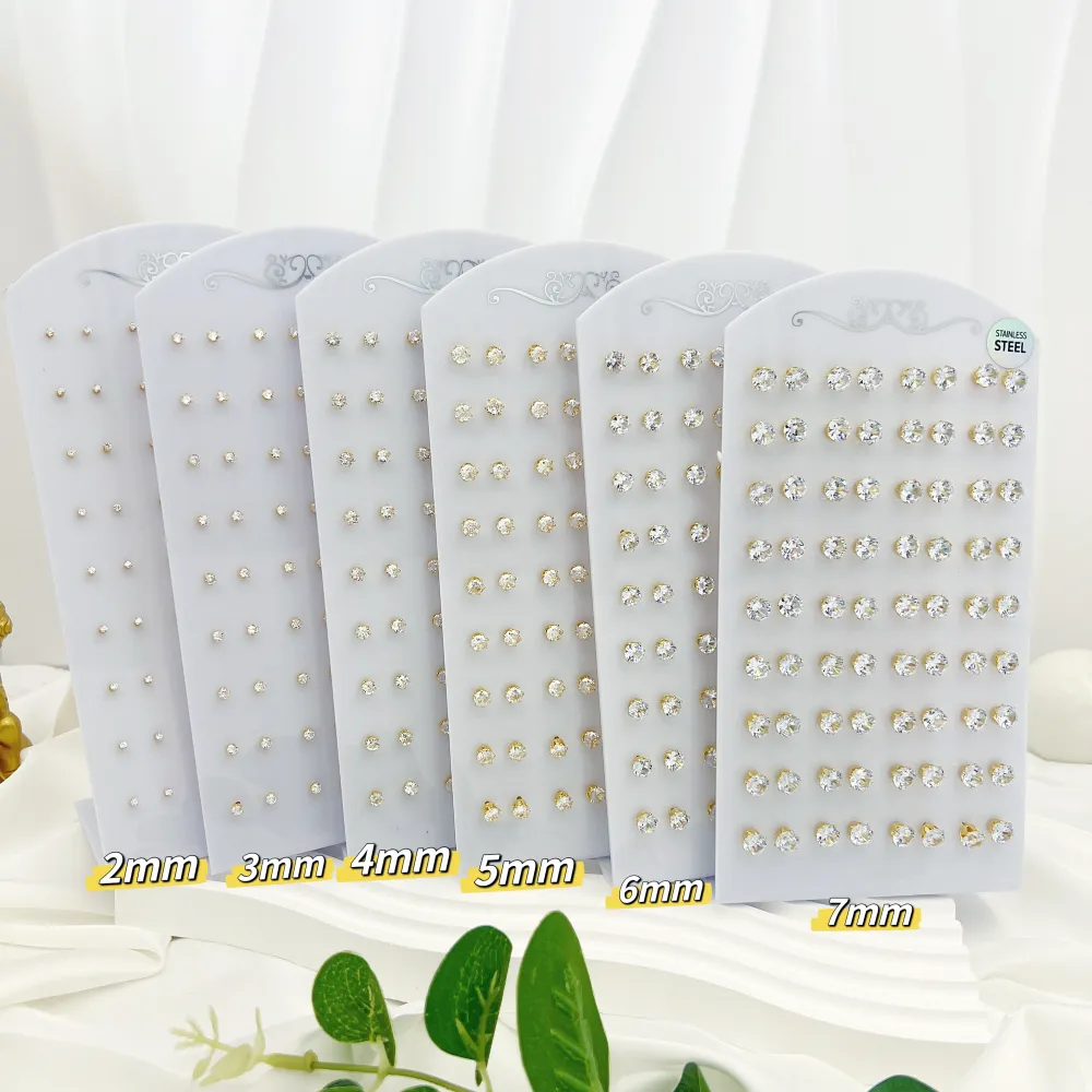 Punto Luce 2mm 6Griffe-36Paia Orecchini in Acciaio - OPA-107-114 2mm