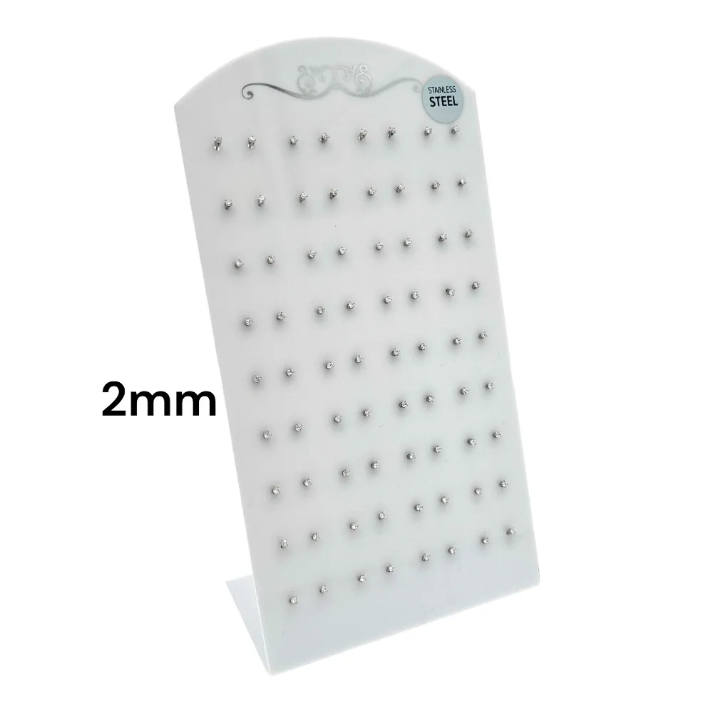 Punto Luce 2mm 6Griffe-36Paia Orecchini in Acciaio - OPA-107-114 2mm