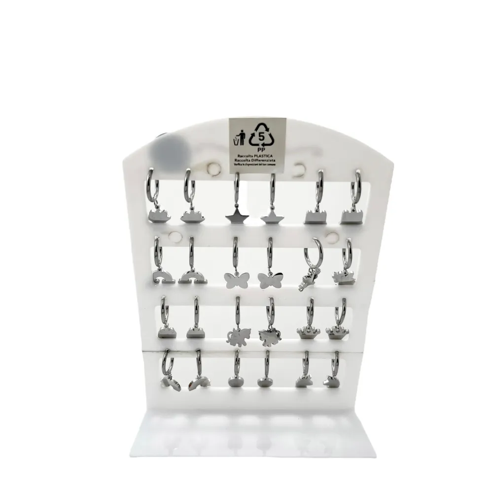 Soggetti Mix Pendenti-12 Paia Orecchini in Acciaio - OPA-413-1025