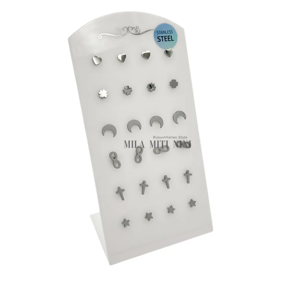 OPA413-767-Mix-12 Paia Orecchini in Acciaio - OPA413-767-Mix-12 Paia Orecchini in Acciaio