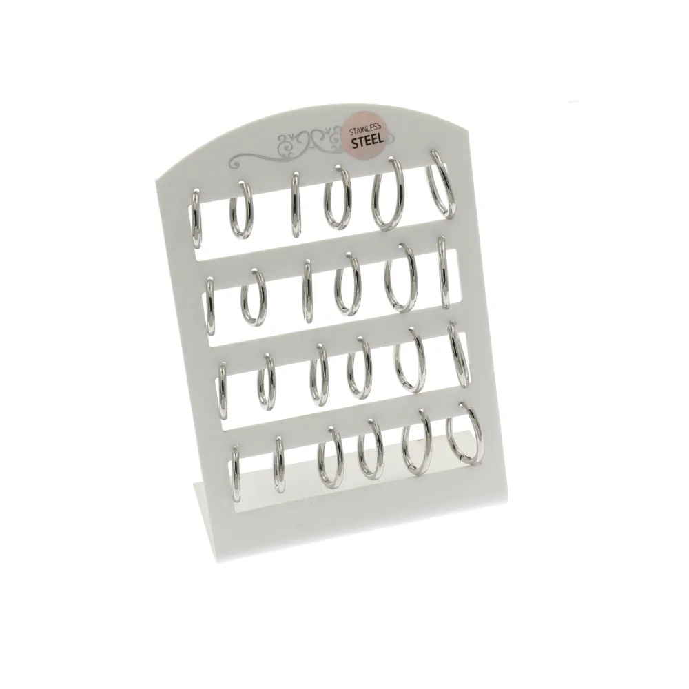 OPA5981-Cerchio Goccia - 12 Paia Orecchini in Acciaio - OPA450-236-Cerchio Goccia - 12 Paia Orecchini in Acciaio