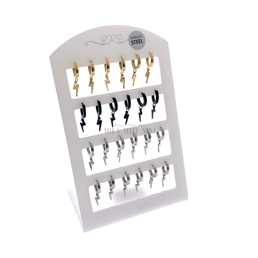 Fulmine -Orecchini a Cerchio 2x9mm in Acciaio - OPA-450-245 2x9mm