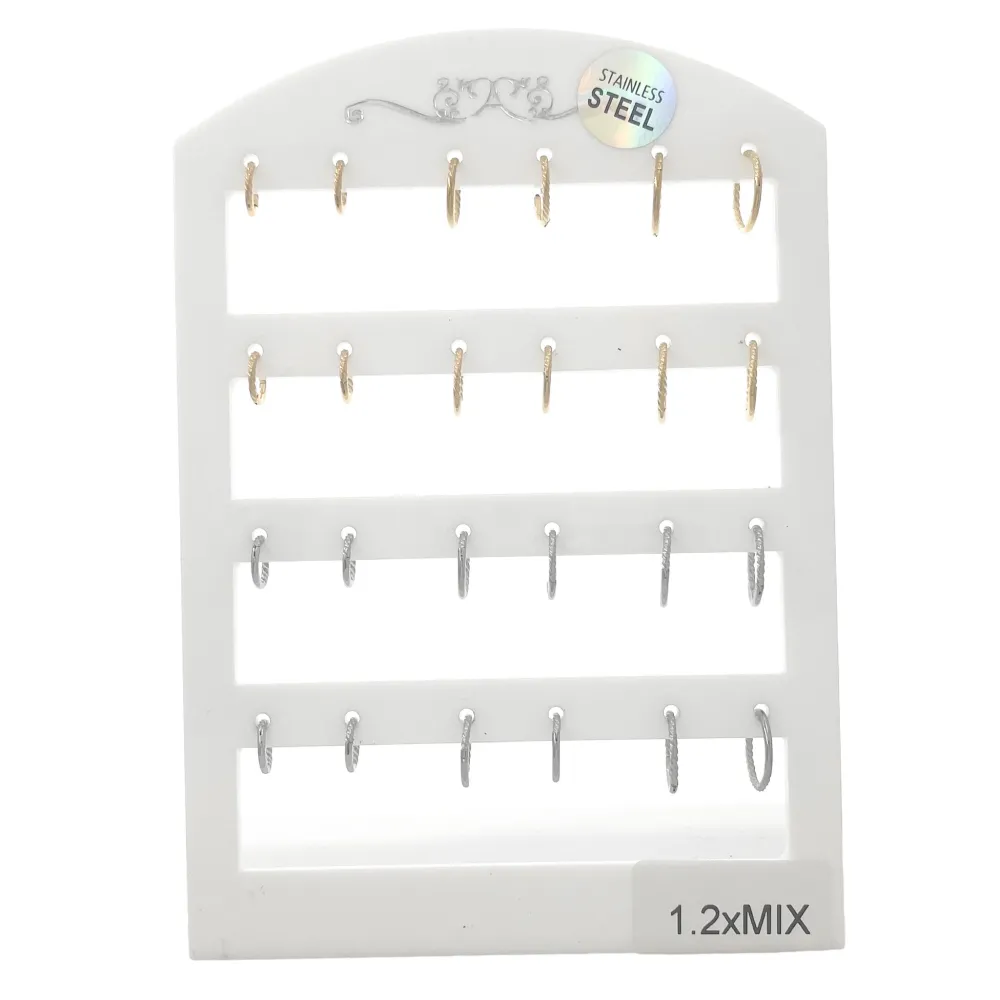 Cerchio Torchon 1.2xMix -12paia Orecchini in Acciaio - OPA-450-631 1.2xMix