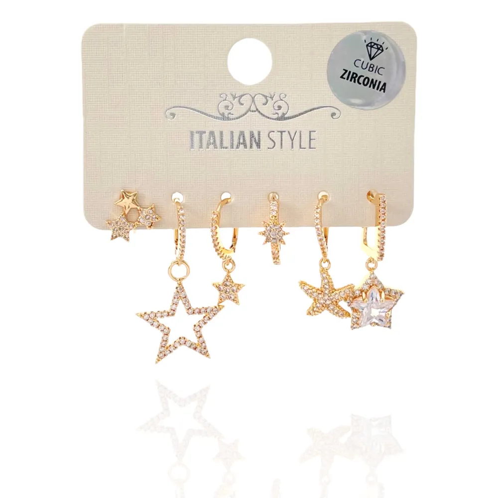 Stella-Set 6Pz Orecchini con Zirconia - OPM-109-L32