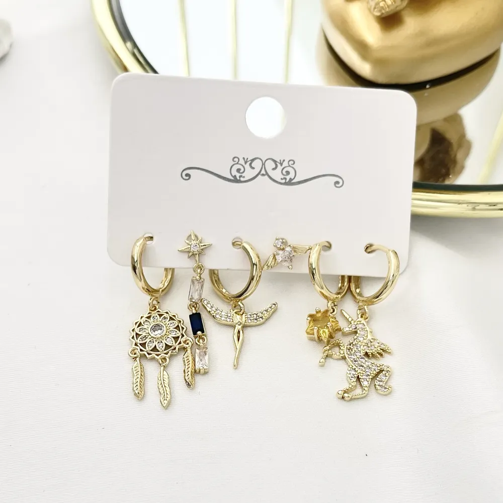 Unicorno Befana-Set 6pz Orecchini - OPM-520-L48