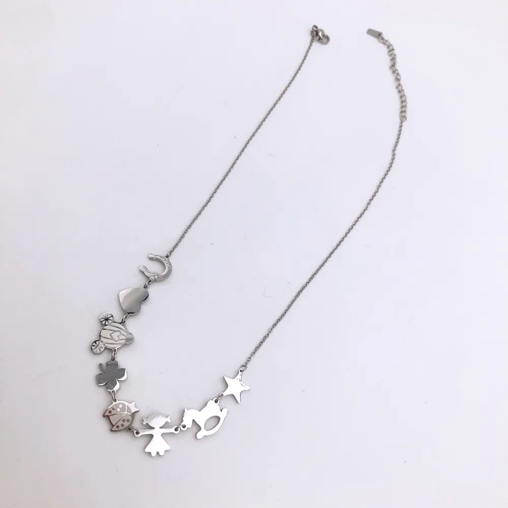 Collana corta in  acciaio - PORTA FORTUNA  FAVOLE  MIX 3995   -COLLANA ACCIAIO