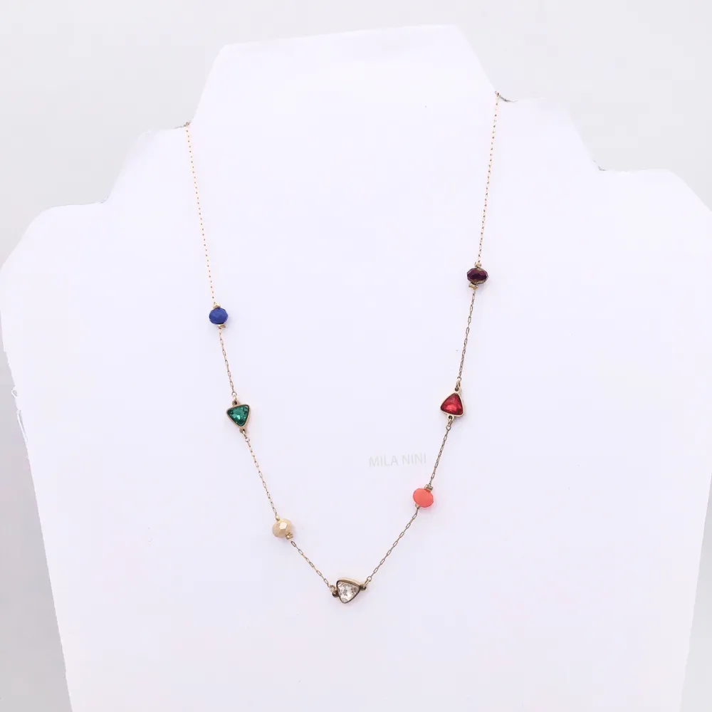 Triangolo e cristallo  Girocollo 5116 Collana Acciaio - Triangolo e cristallo  Girocollo 5116 Collana Acciaio