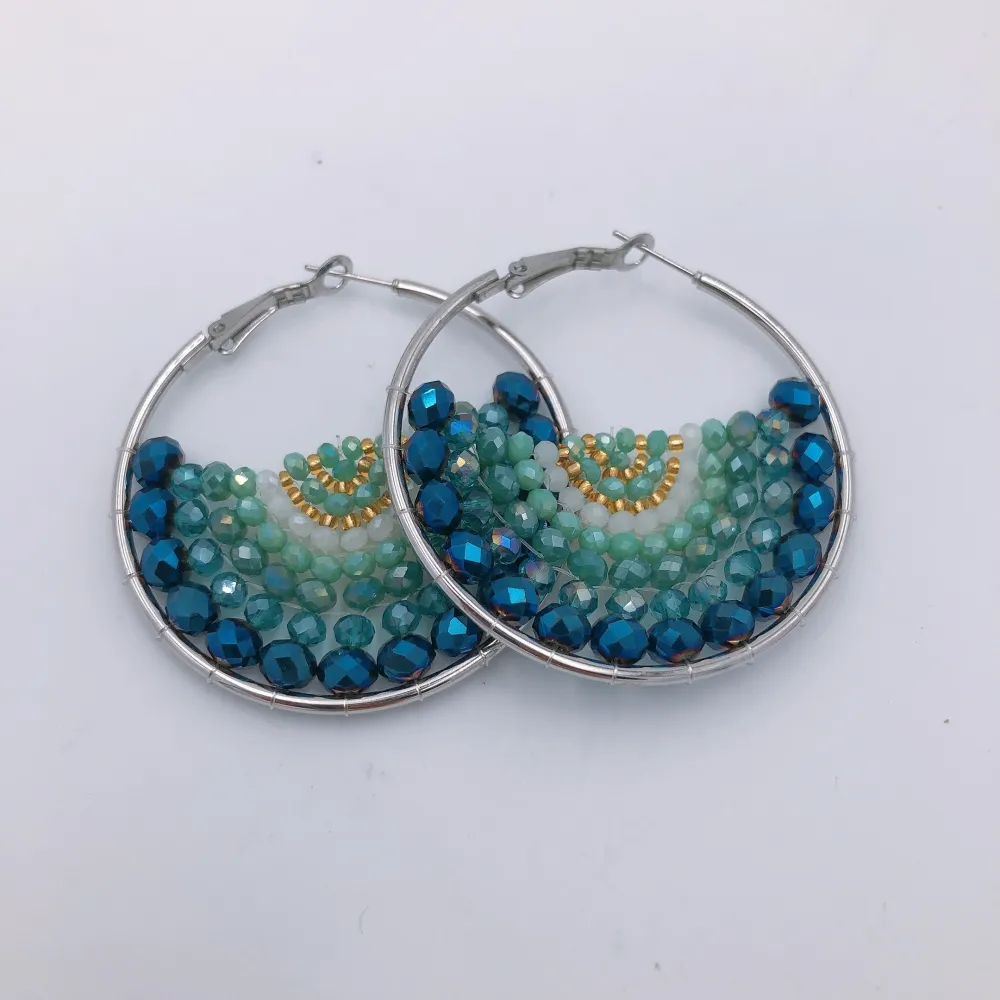 Acciaio Cerchio con cristallo - Orecchini cristallo_2