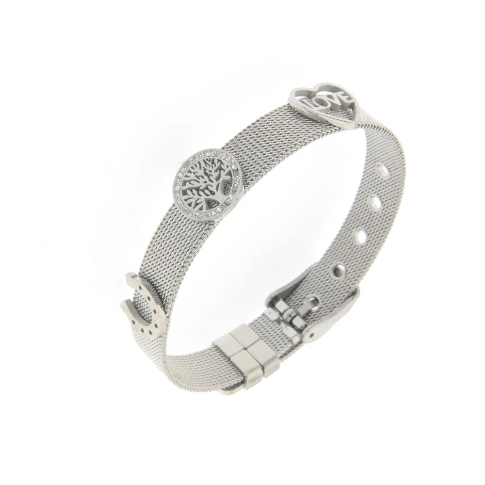 Albero della Vita e Cuore -Bracciale Cinturino Orologio_Argento_1