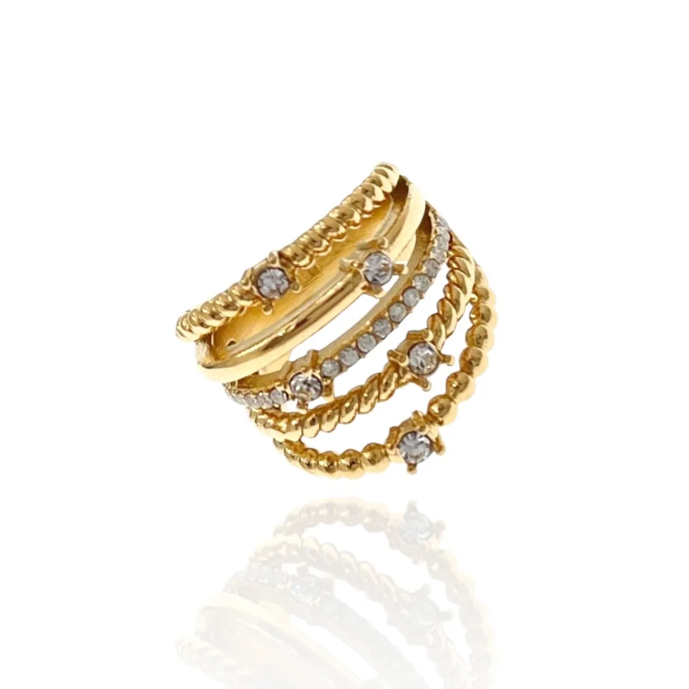 Multifilo con Punto Luce-Anello in Acciaio con Misura - AAM-103-AA2994R