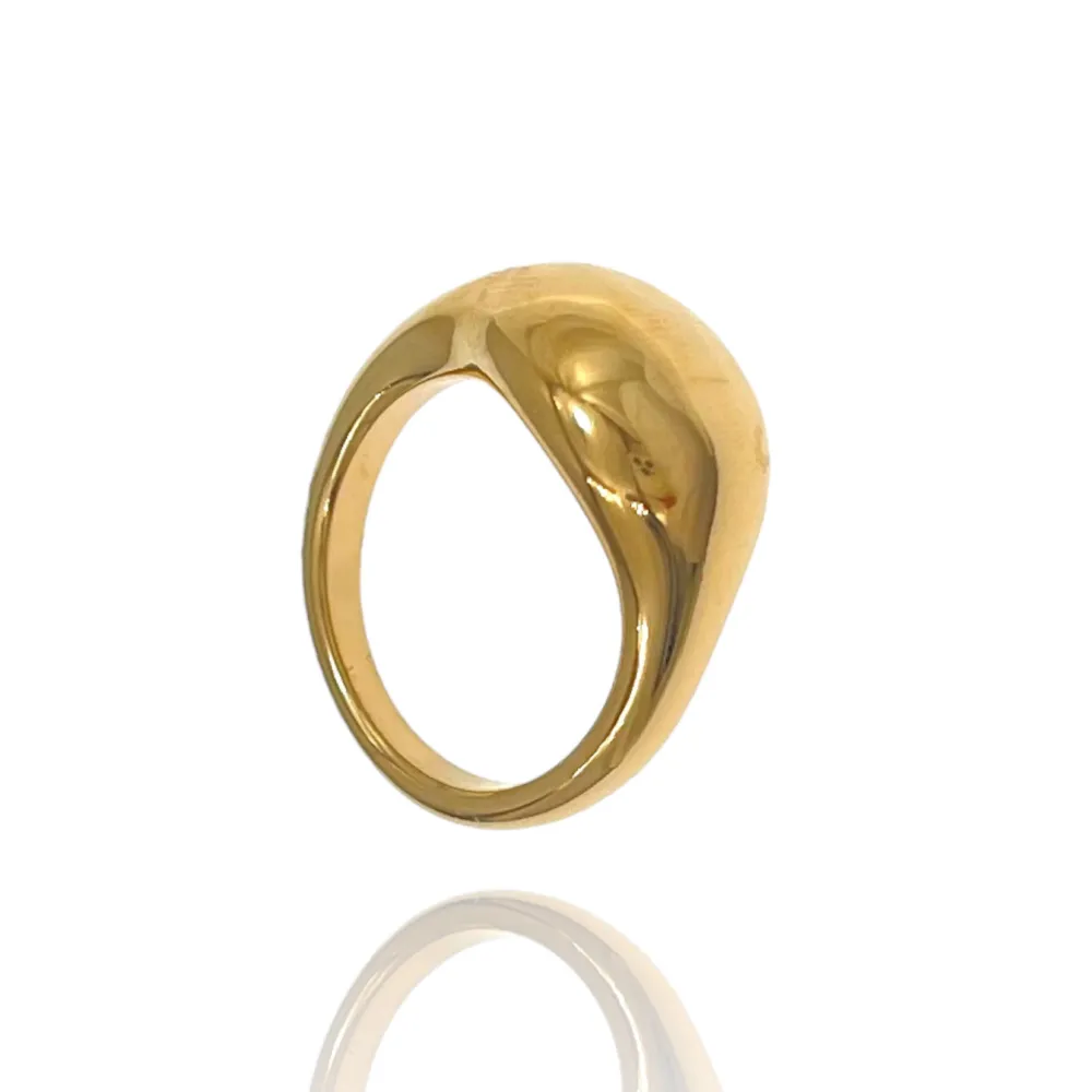 Semplice-Anello con Misura in Acciaio - AAM-103-AA3524R