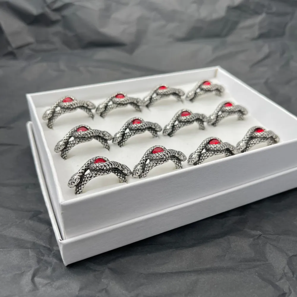 Serpente con Pietra-Anello in Acciaio con Misure - AAM-518-225