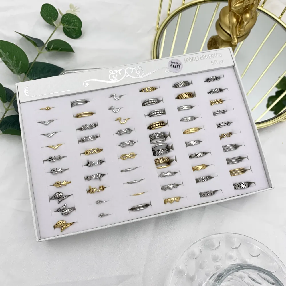 Mix Soggetti  Farange-60pz Anelli Regolabilo da Farange/Mignolo - AAR-103-1446-1465R