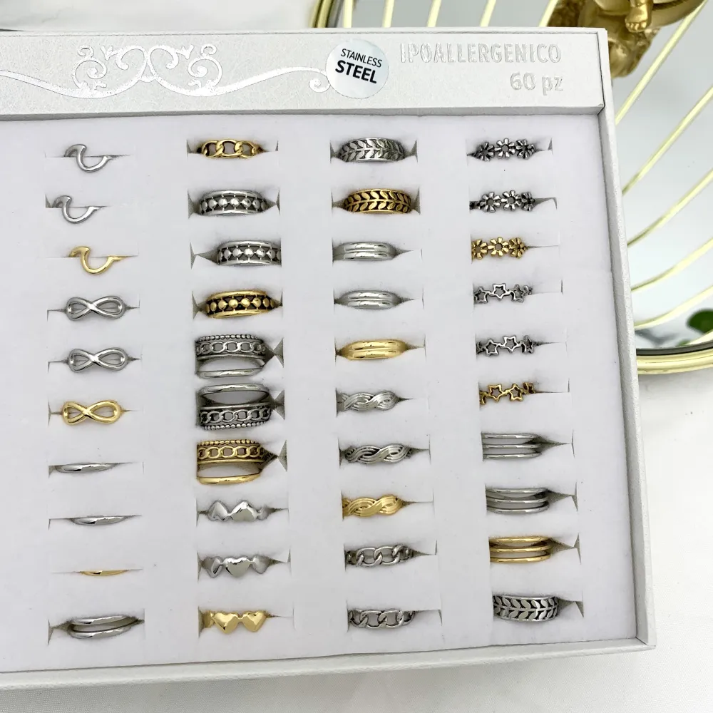 Mix Soggetti  Farange-60pz Anelli Regolabilo da Farange/Mignolo - AAR-103-1446-1465R