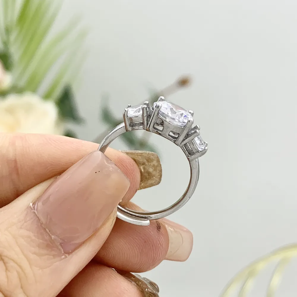 Mix Anelli Basici con Zirconia-36pz Anelli Regolabili in Acciaio - AAR-103-AA01R