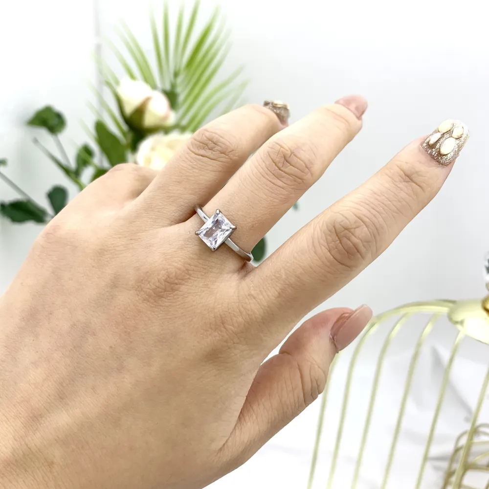 Mix Anelli Basici con Zirconia-36pz Anelli Regolabili in Acciaio - AAR-103-AA01R