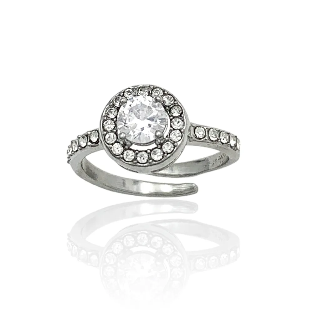 Mix Anelli Basici con Zirconia-36pz Anelli Regolabili in Acciaio - AAR-103-AA01R