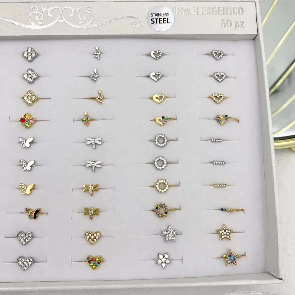 Mix Con Zirconia da Farange-60pz Anelli da Farange/Mignolo in A - AAR-103-AA1501-1515R