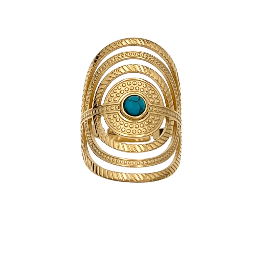 Mix Modelli con Pietra-72Pz Anelli Regolabili in Acciaio - AAR-103-AA2064R