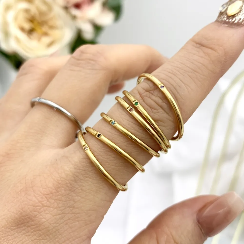 Punto Luce Zirconia-60Pz Anelli Regolabili in Acciaio - AAR-103-AA2488R