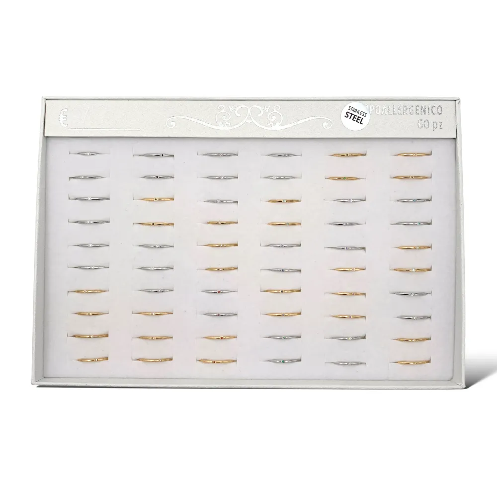 Punto Luce Zirconia-60Pz Anelli Regolabili in Acciaio - AAR-103-AA2488R