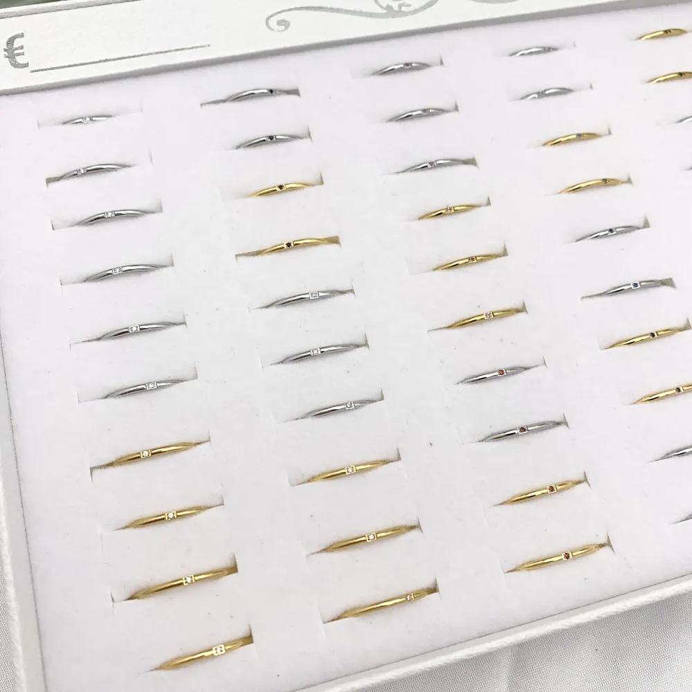 Punto Luce Zirconia-60Pz Anelli Regolabili in Acciaio - AAR-103-AA2488R