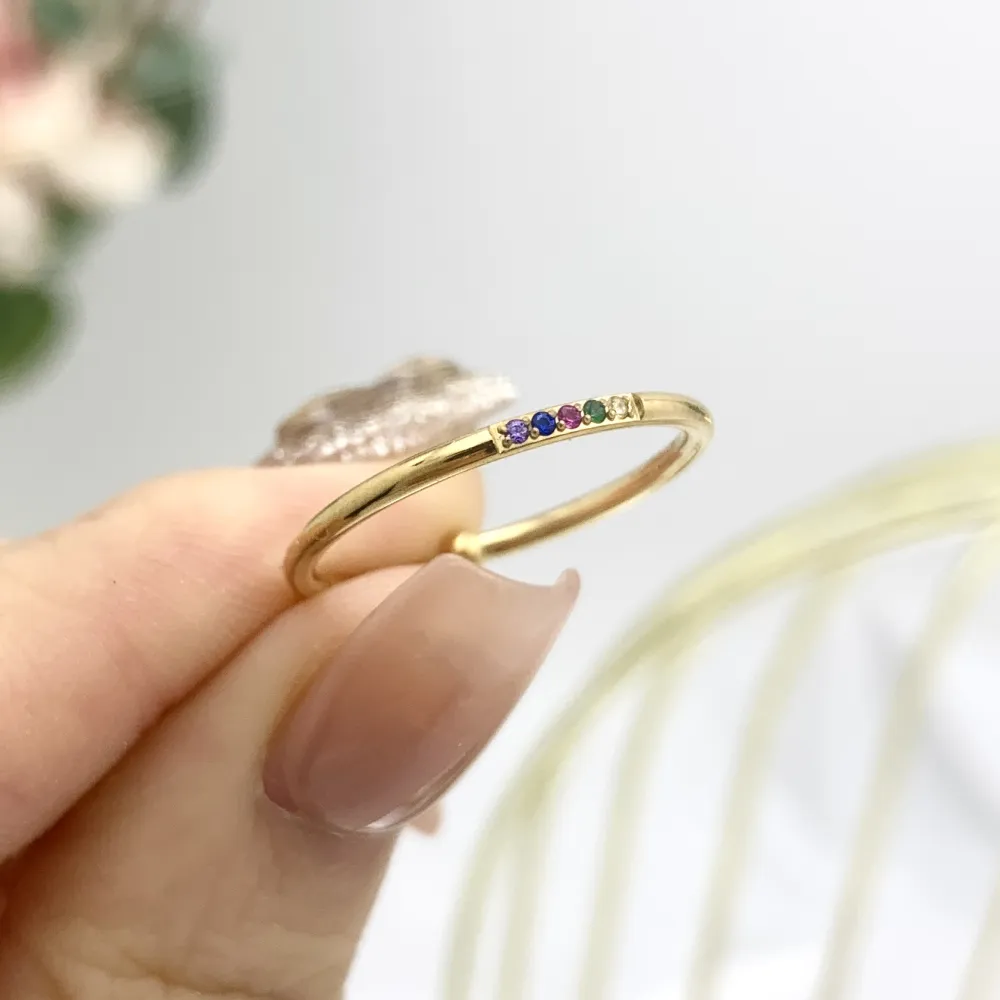 Cinque Punti Luci Zirconia-60Pz Anelli Regolabili in Acciaio - AAR-103-AA2489R