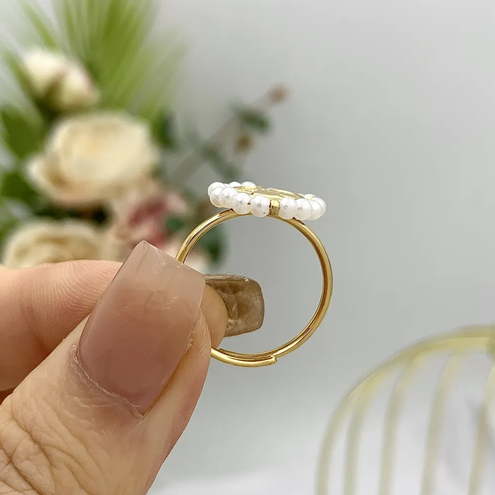 Angelo con Cristalli-36pz Anelli Regolabili in Acciaio - AAR-103-AA2711R