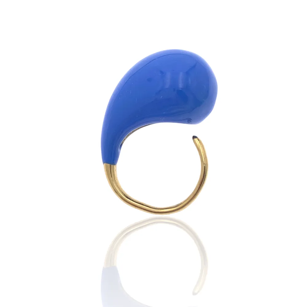 Goccia Colorato-Anello Regolabile in Acciaio - AAR-103-AA3317R