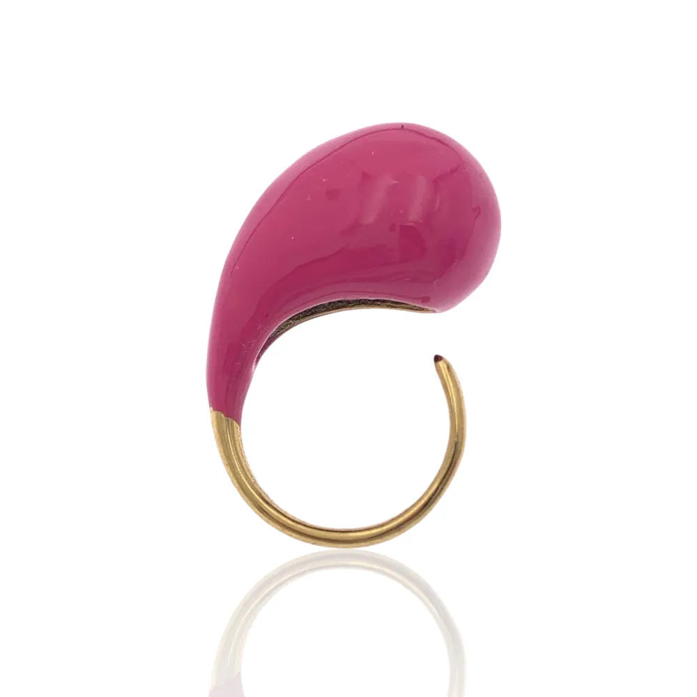 Goccia Colorato-Anello Regolabile in Acciaio - AAR-103-AA3317R