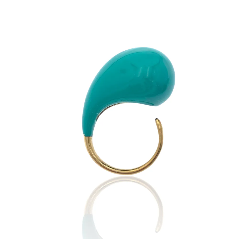 Goccia Colorato-Anello Regolabile in Acciaio - AAR-103-AA3317R