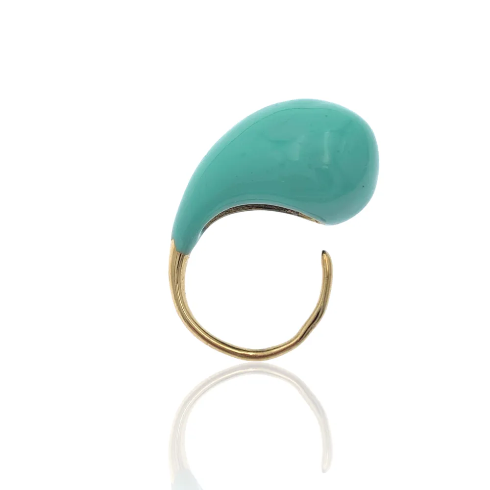 Goccia Colorato-Anello Regolabile in Acciaio - AAR-103-AA3317R