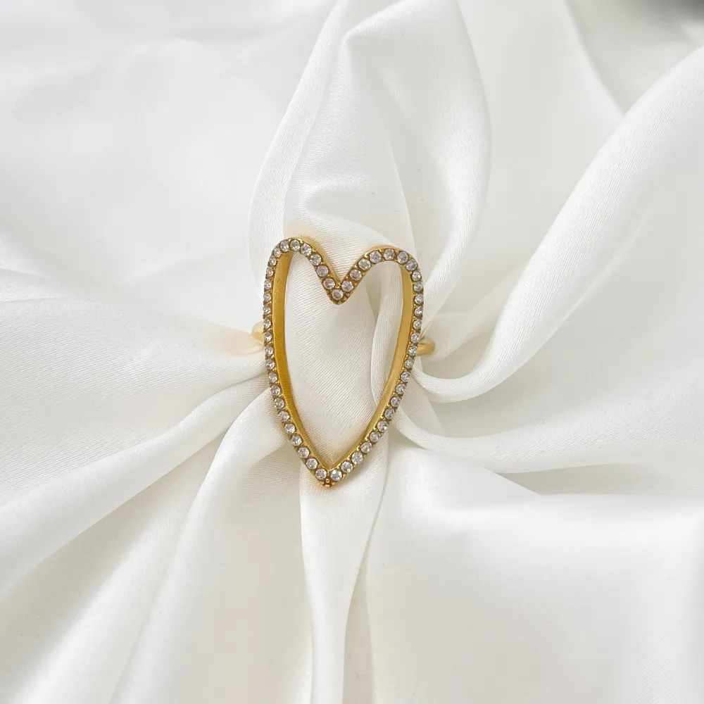 Cuore Vuoto  -Anello Regolabile in Acciaio - AAR-103-AA4225R