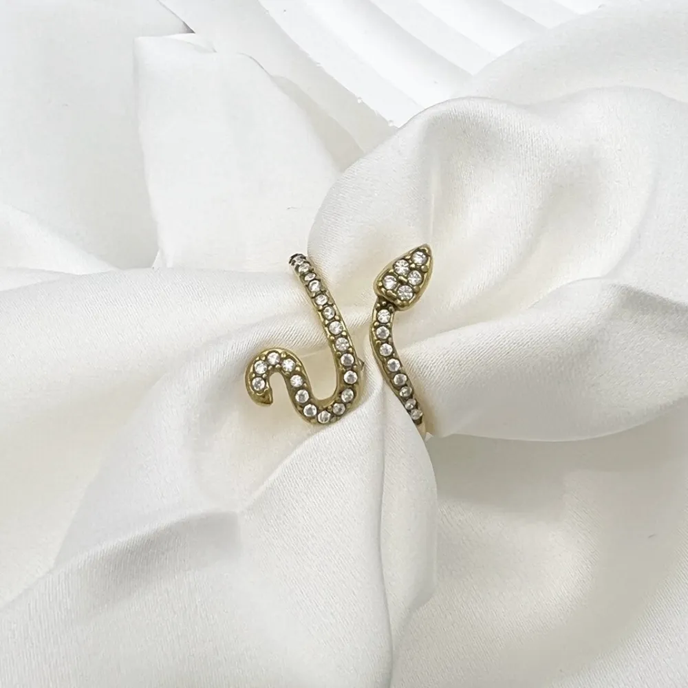 Serpente con Zirconia -Anello Regolabile in Acciaio - AAR-103-AA4478R