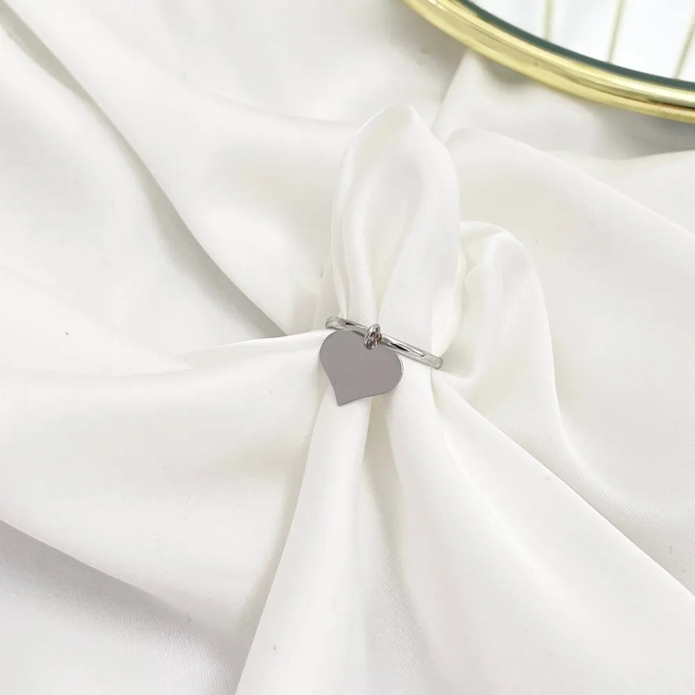 Cuore Pendente-Anello Regolabile in Acciaio - AAR-103-AA4551R