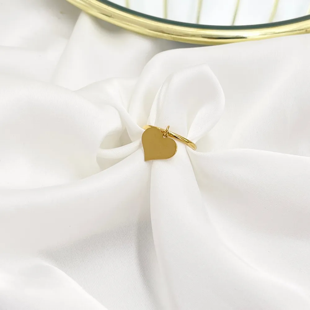 Cuore Pendente-Anello Regolabile in Acciaio - AAR-103-AA4551R