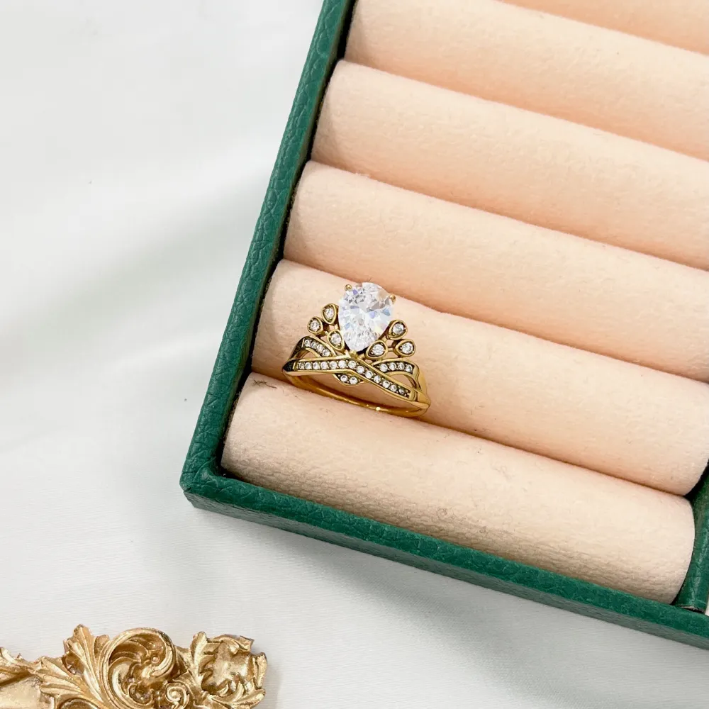 Corona  -Anello Regolabile in Acciaio - AAR-103-AA5177R