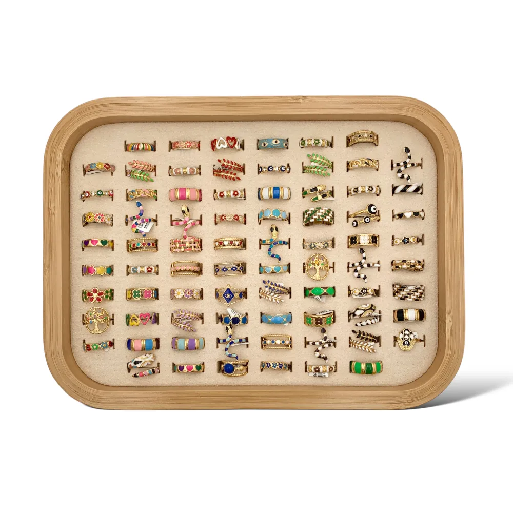 Mix Modelli Smaltati-76pz Anelli Regolabili in Acciaio - AAR-105-172