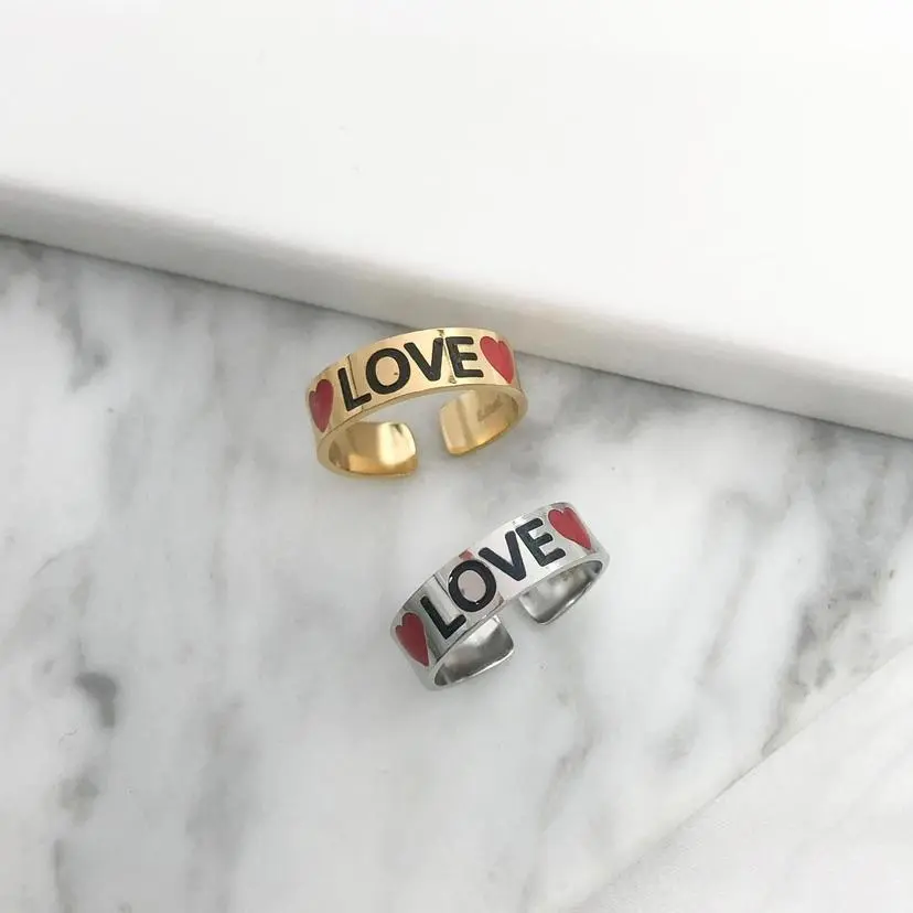 Scritte Smaltate-36Pz Anelli in Acciaio Regolabili - AAR413-736