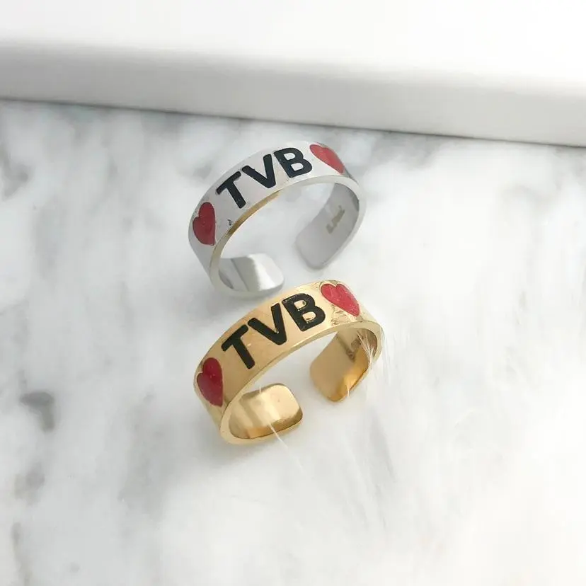 Scritte Smaltate-36Pz Anelli in Acciaio Regolabili - AAR413-736