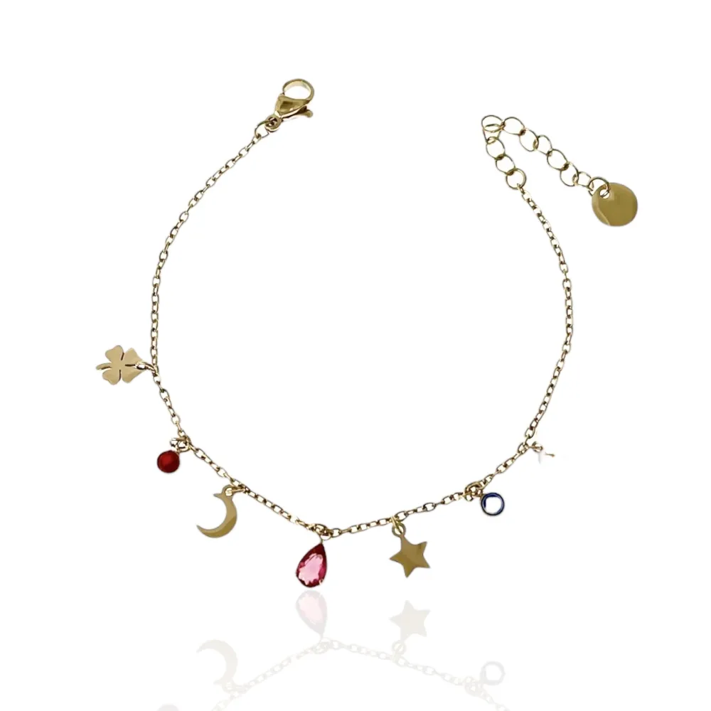 Stella Luna Goccia-Bracciale in Acciaio con Chiusura - BAC-103-AA2423B