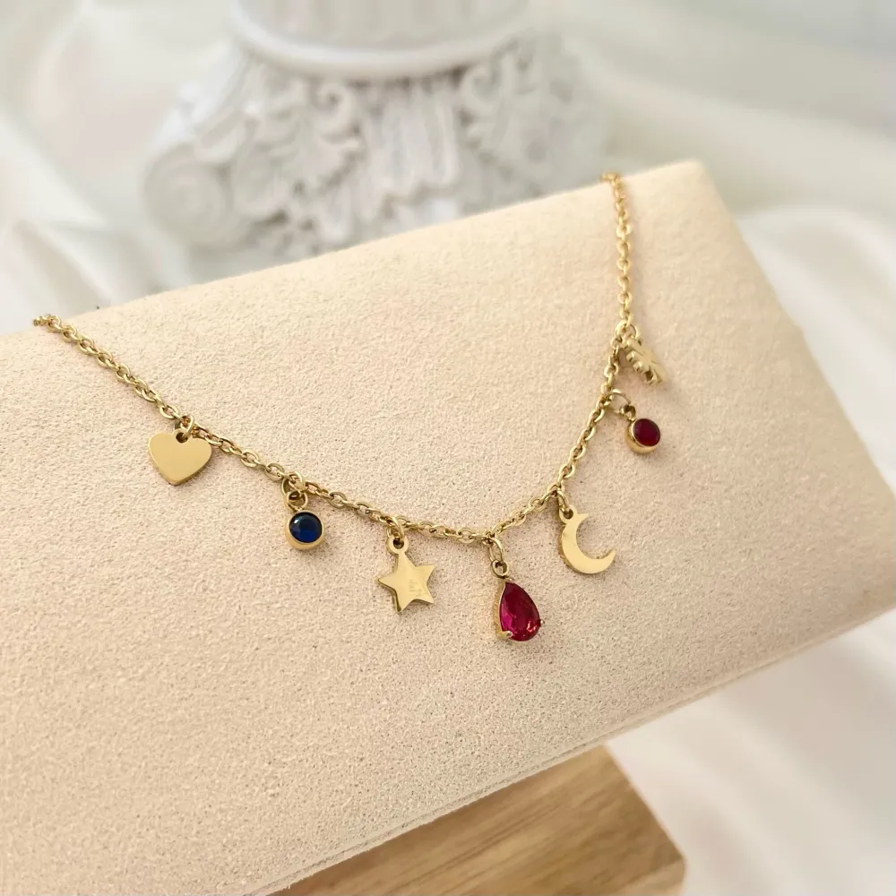 Stella Luna Goccia-Bracciale in Acciaio con Chiusura - BAC-103-AA2423B