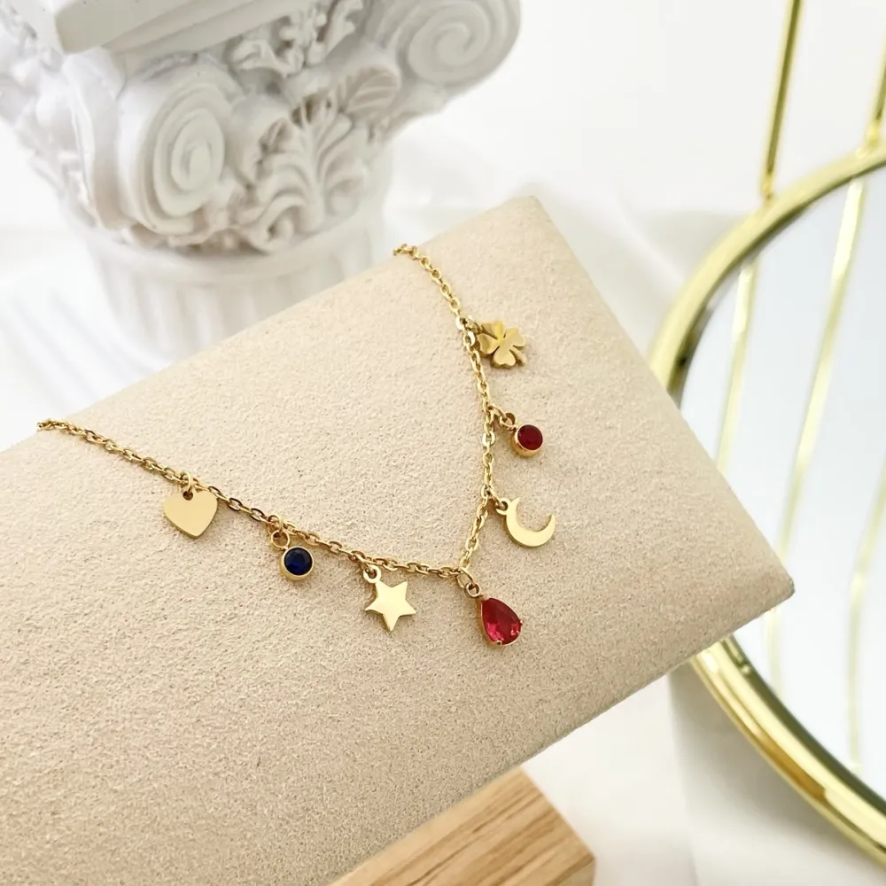 Stella Luna Goccia-Bracciale in Acciaio con Chiusura - BAC-103-AA2423B