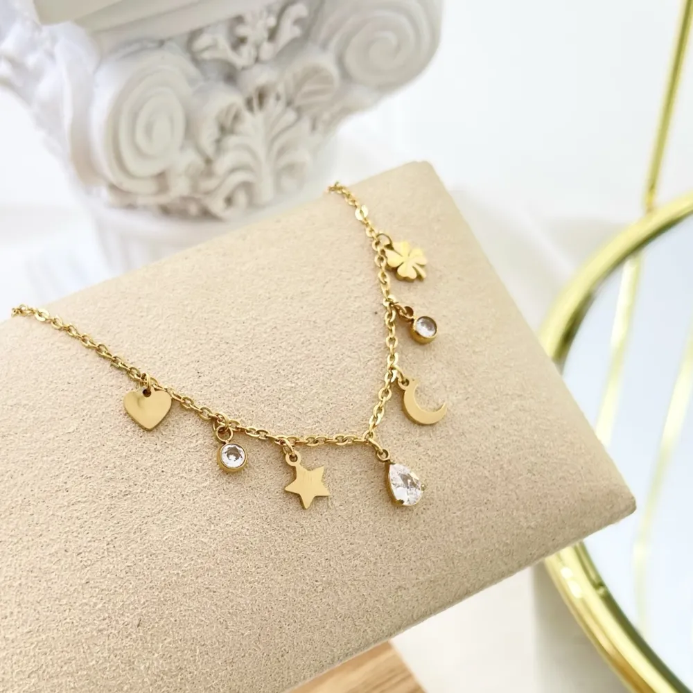 Stella Luna Goccia-Bracciale in Acciaio con Chiusura - BAC-103-AA2423B