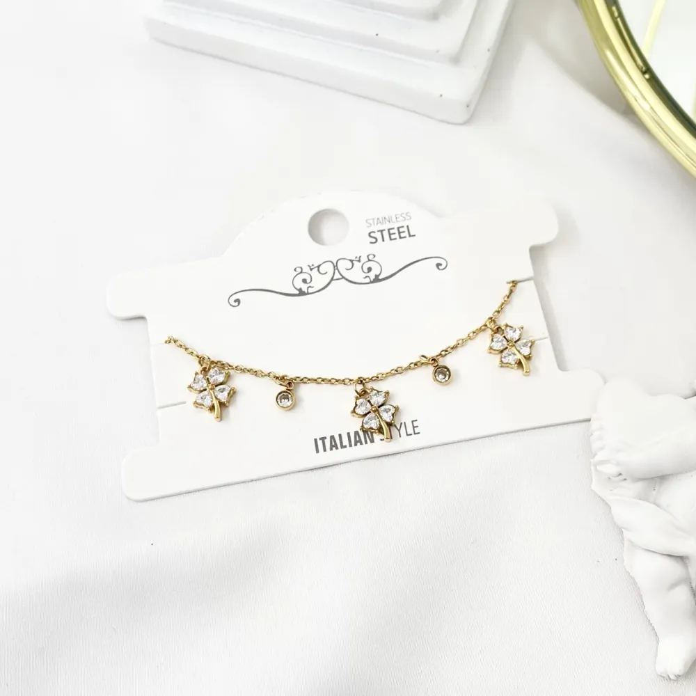 Quadrifoglio -Bracciale in Acciaio con Chiusura - BAC-103-AA2767B